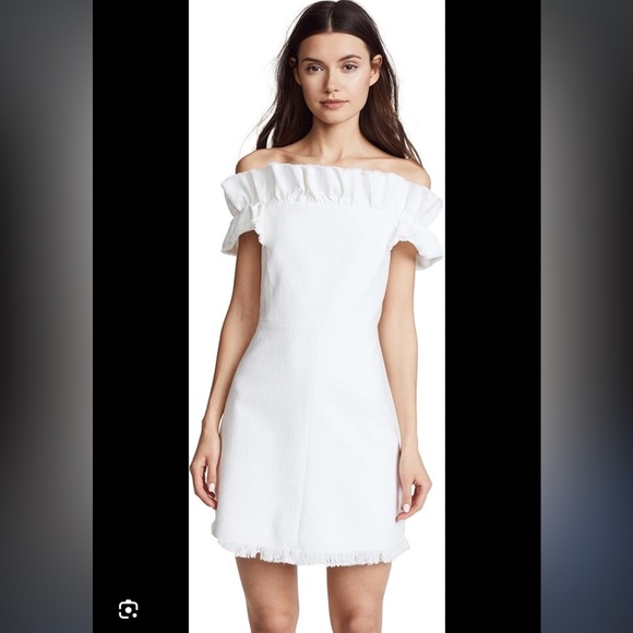 Rebecca Taylor Off Shoulder Mini Dress with ruffles size 8 - Picture 1 of 6